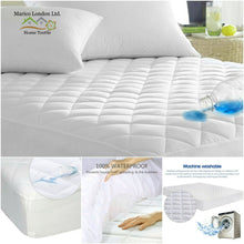 Load image into Gallery viewer, Waterproof 40cm Extra Deep 100% Natural Cotton Quilted Mattress Protector Bed Cover
