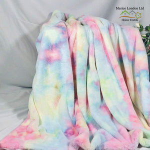 Super Soft Rainbow Teddy Fleece Children Duvet Cover Bedding Set